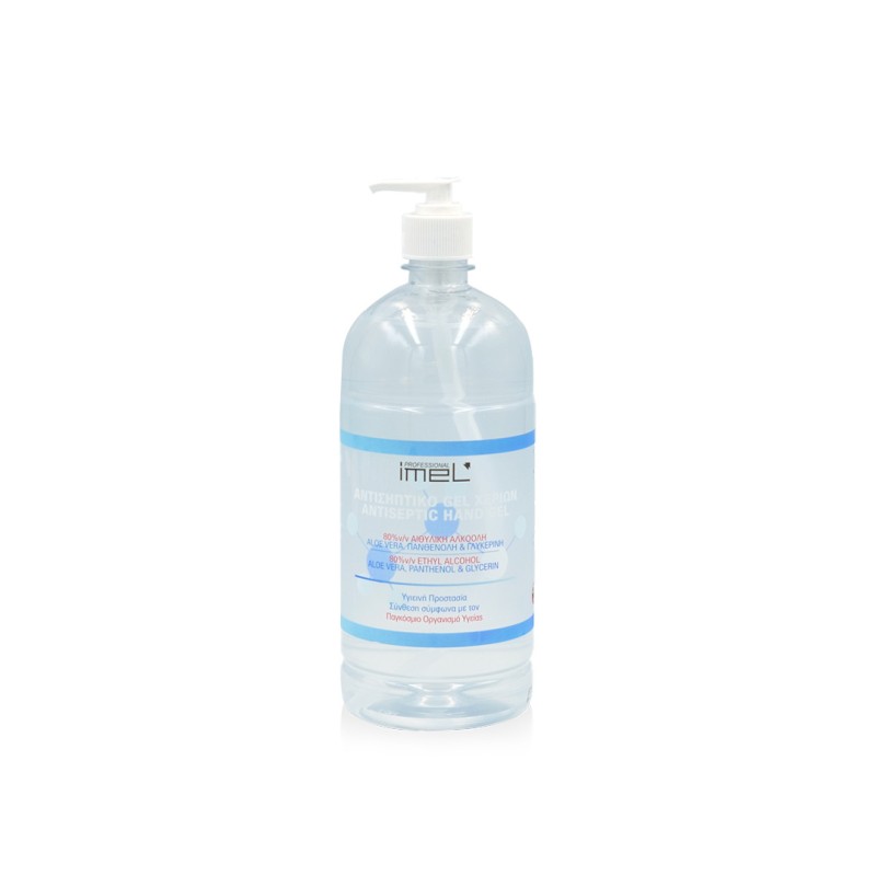 Αντισηπτικό Gel Χεριών Imel 80% 1000ml - Σύνθεση Σύμφωνα Με Τις Οδηγίες Του Παγκόσμιου Οργανισμού Υγείας (WΗΟ)